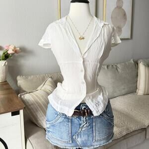 White Button-Front Blouse (Miss Sixty)